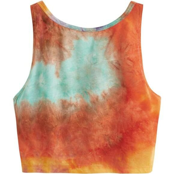 Womens sleeveless graphic crop top crewneck summer tank top casual festival shir - Picture 2 of 6